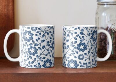 Blockprint Floral Mugs