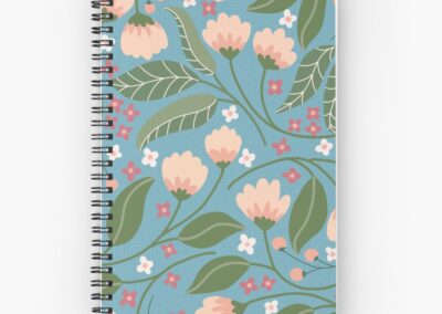 Retro Floral Whimsy Notebook on Redbubble